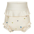 Culotte couche en néoprène - Volants - Blanc cassé - Cœurs