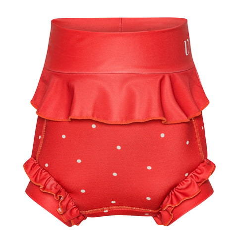 Culotte couche en néoprène - Volants - Berry - Dots